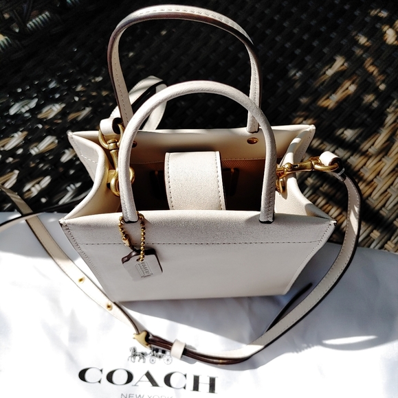 Coach Mini Ivory Leather Satchel Crossbody Bag - Picture 5 of 13